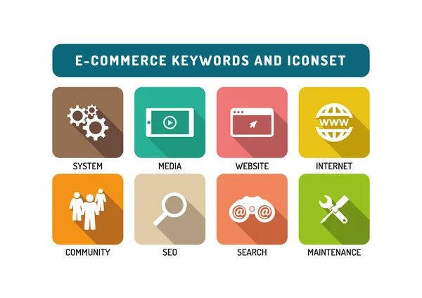 Conjunto de iconos de comercio electrónico — Archivo Imágenes Vectoriales