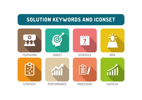 Solution Icônes Set — Image vectorielle