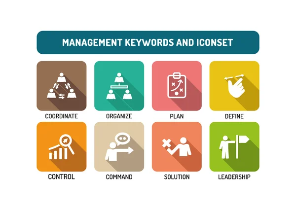 Conjunto de ícones de gestão —  Vetores de Stock