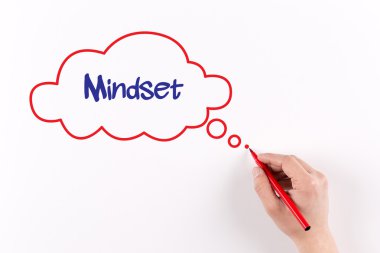 El işareti ile beyaz kağıda yazı