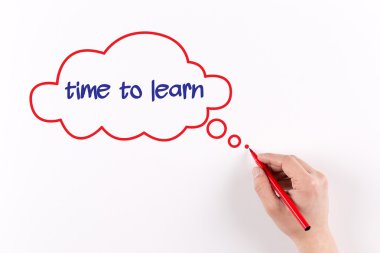 El işareti ile beyaz kağıda yazı