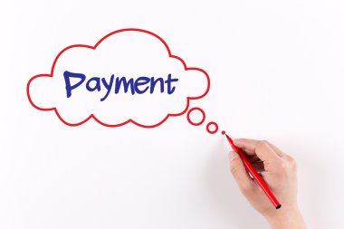 El işareti ile beyaz kağıda yazı