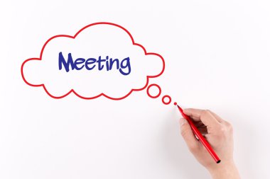 El işareti ile beyaz kağıda yazı