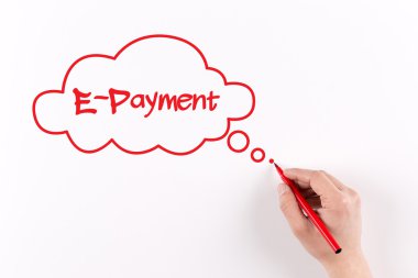 El işareti ile beyaz kağıda yazı