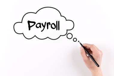 El işareti ile beyaz kağıda yazı