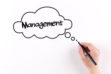 El işareti ile beyaz kağıda yazı