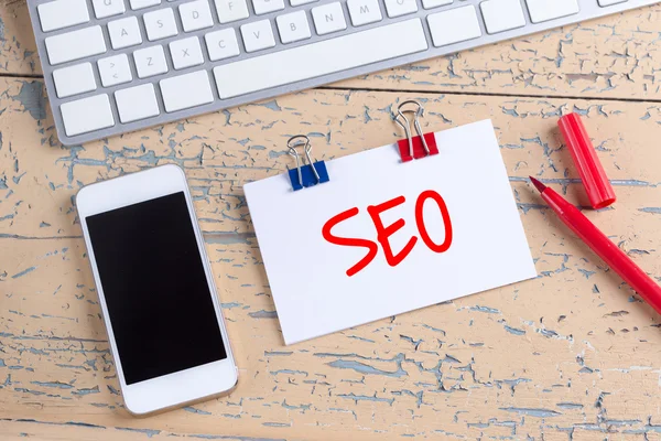 Nota de papel con texto seo — Foto de Stock