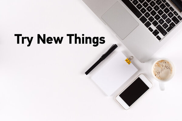 text on desk with copy space