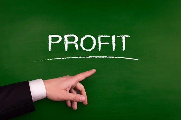 Businessman pointing on profit