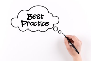 El işareti ile beyaz kağıda yazı