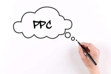 El işareti ile beyaz kağıda yazı