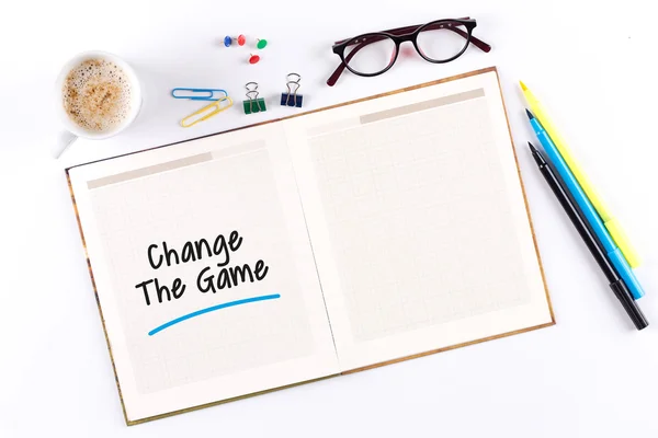 Change The Game text on notebook — Stock Photo, Image