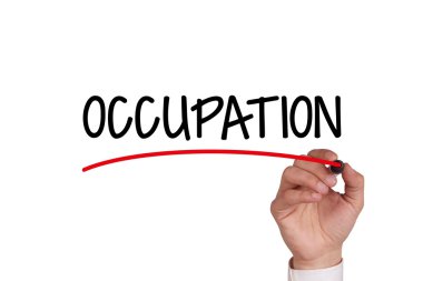 El işgal siyah kalemi ile yazma