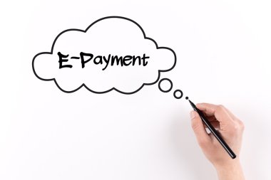 El işareti ile beyaz kağıda yazı