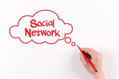 El işareti ile beyaz kağıda yazı