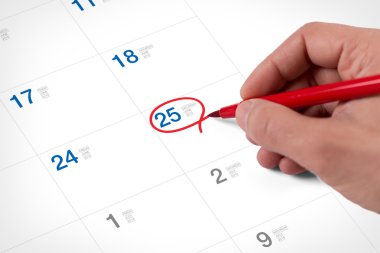 Takvim Haziran burada mark