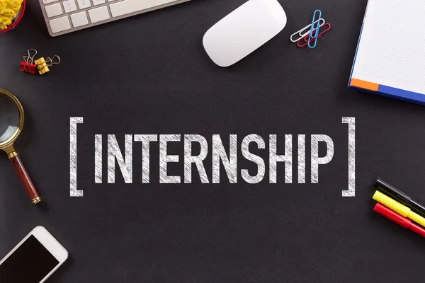 INTERNSHIP texto escrito — Fotografia de Stock