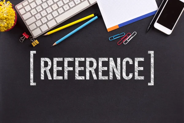 REFERENCE  text written — Stock Photo, Image