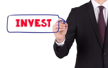 Beyaz tahtada yazılı iş adamı