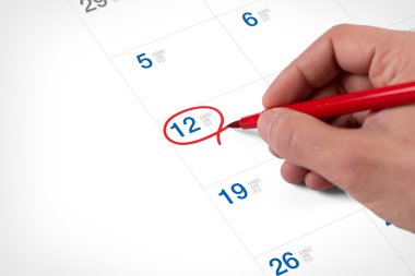 Takvim Haziran burada mark