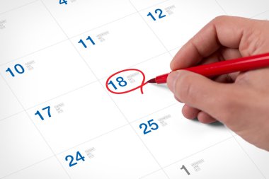 Takvim üzerinde Mayıs işareti