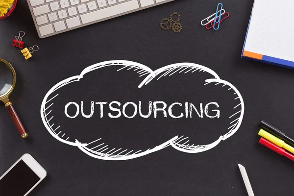 Outsourcing tekst geschreven — Stockfoto
