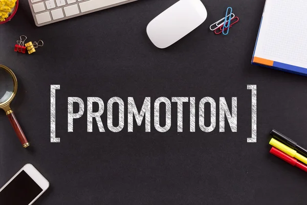 PROMOTION  text written on Chalkboard — Stock Photo, Image