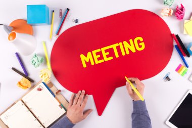 Konuşma balonu yazma işadamı