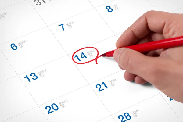 Markera kalendern på April — Stockfoto