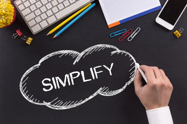 SIMPLIFY-tekst skrevet – stockfoto