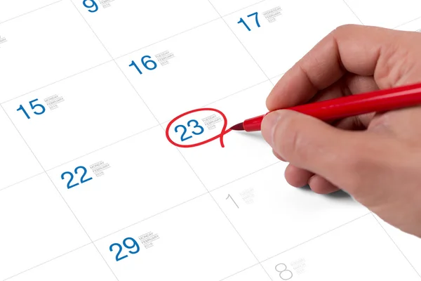 Markera kalendern på februari — Stockfoto