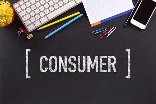Consument woord geschreven — Stockfoto