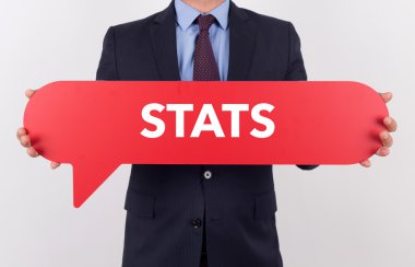 konuşma balonu tutan işadamı