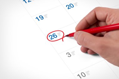 Takvim Haziran burada mark