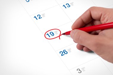 Takvim Haziran burada mark