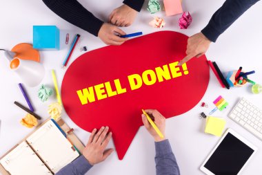 Konuşma balonu holding iş adamları