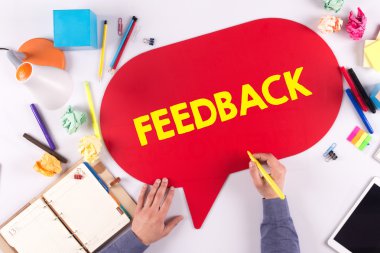 Konuşma balonu yazma işadamı