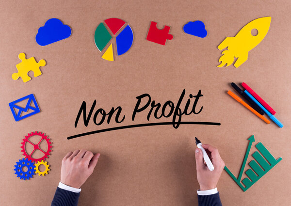 Male hands with marker and colorful icons