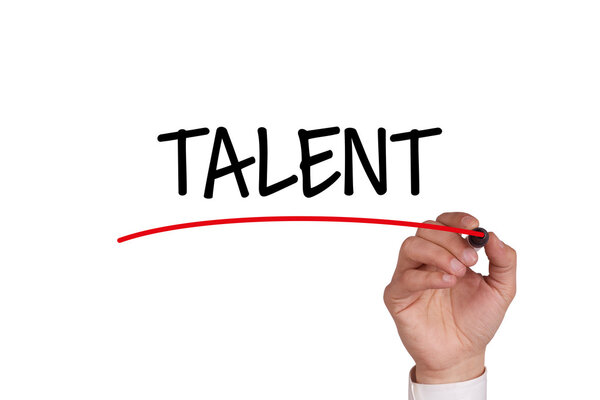 Human hand writing with marker