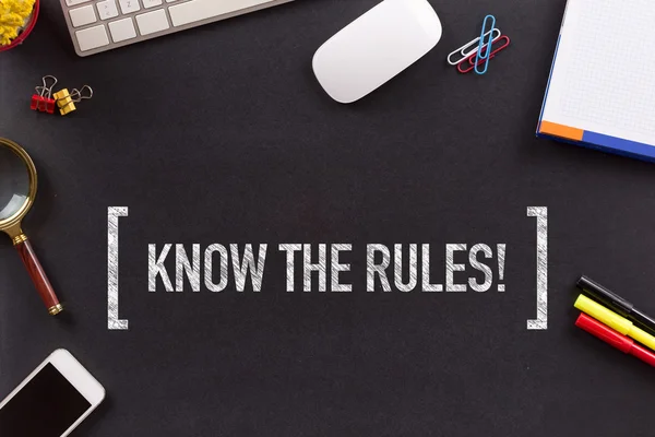 Γνωρίζετε τους κανόνες! κείμενο — Φωτογραφία Αρχείου