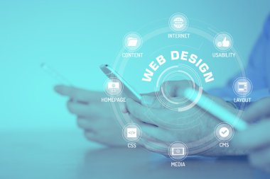 Simgeler ve anahtar kelimeler ile teknoloji kavramı