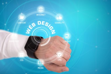 Simgeler ve anahtar kelimeler ile teknoloji kavramı