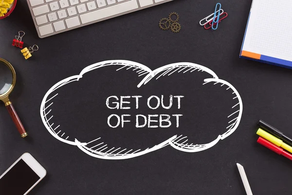 Salir del texto de la deuda — Foto de Stock
