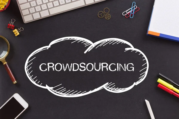 Crowdsourcing tekst geschreven — Stockfoto