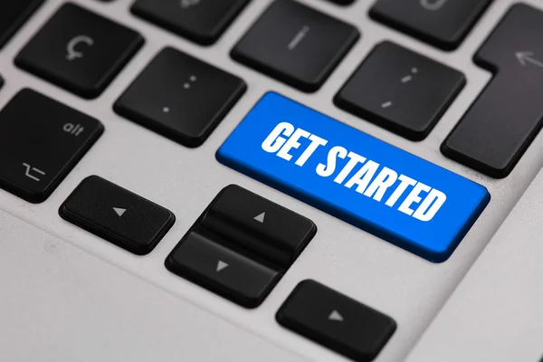 Black keyboard with button — Stock Photo, Image