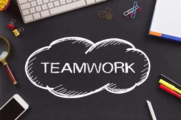 Teamwork text skriven — Stockfoto