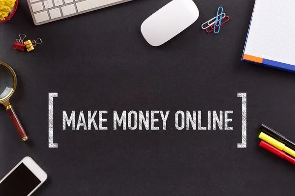 Make Money Online tekst — Zdjęcie stockowe