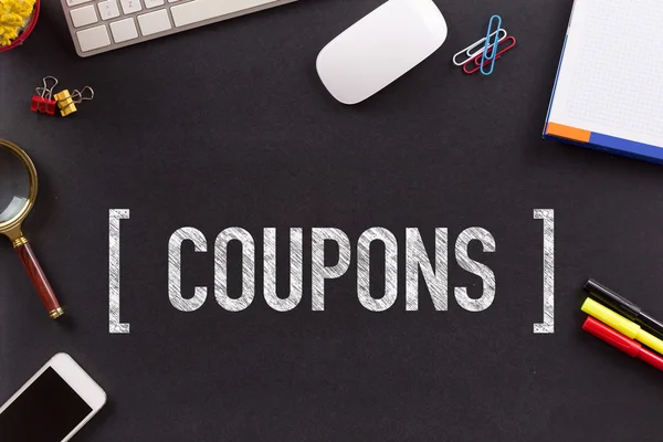 COUPONS texto escrito — Fotografia de Stock