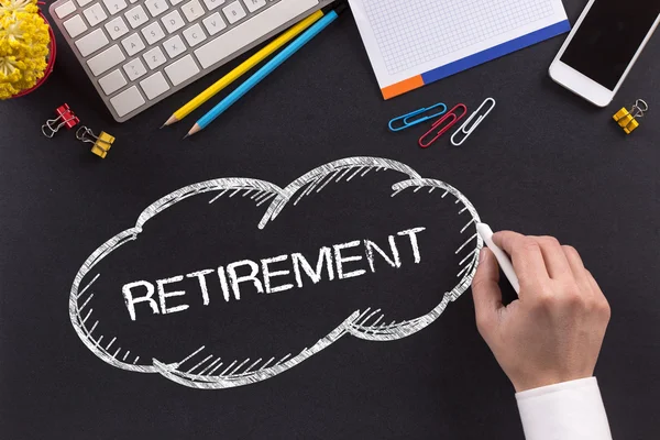 RETIREMENT written on Chalkboard — Stock Photo, Image