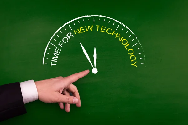 Businessman pointing on blackboard — Stock Photo, Image